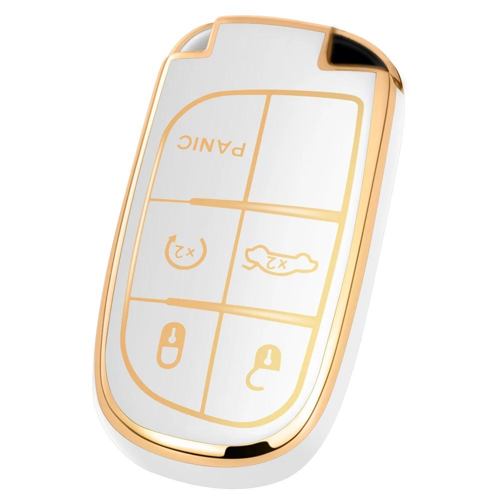 Soft Car Key Fob Cover Fit For Jeep Grand Cherokee Renegade Chrysler Dodge Ram Durango Charger Challenger Journey Dart
