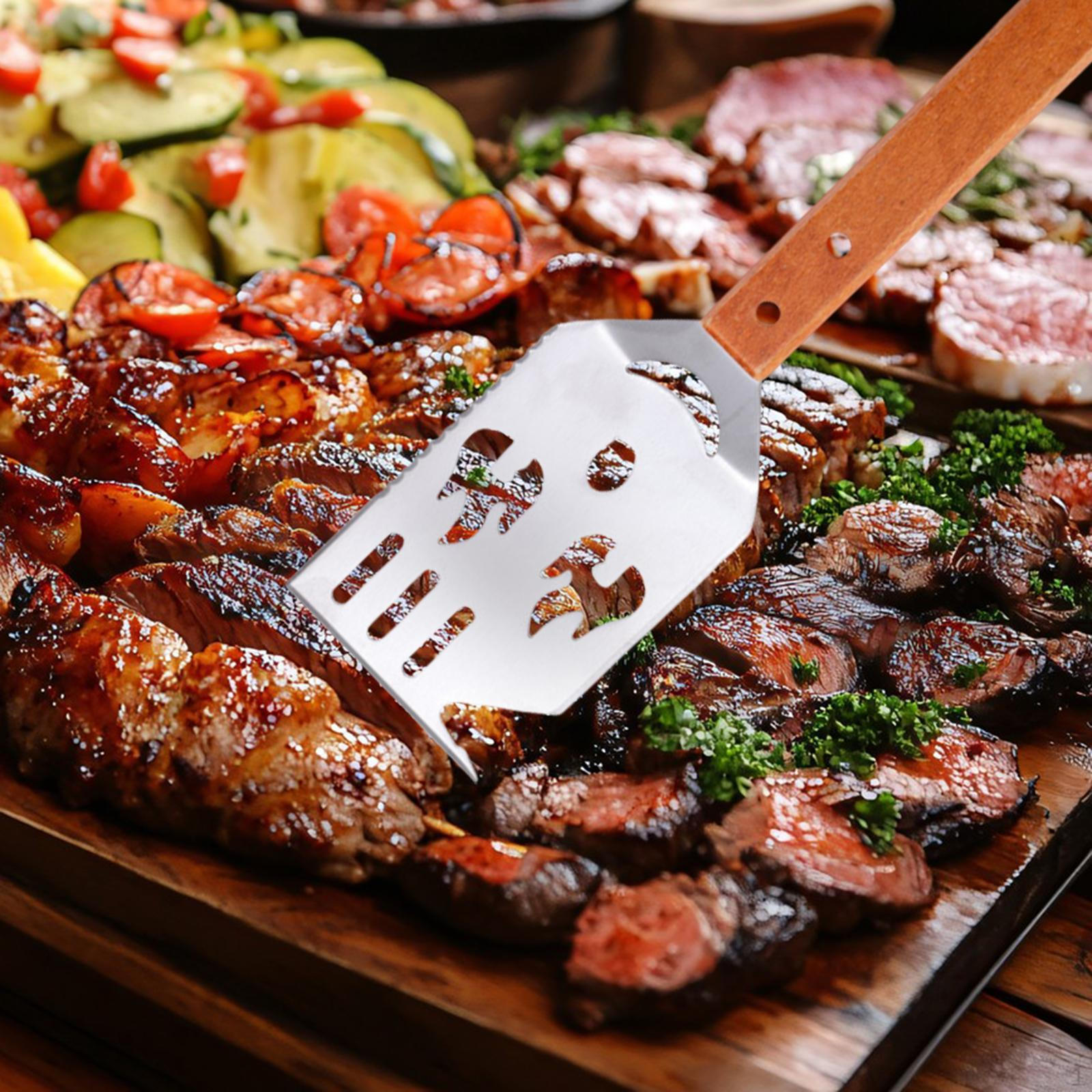 

Grill Spade Barbecue Turner Comfortable Handle Cookware Portable BBQ Grilling Tool for