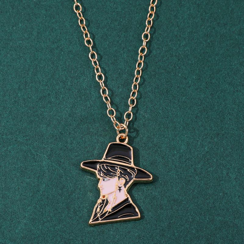 Kpop Demon Hunters Saja Boys Anime Necklace Cartoon Metal Pendant Creative Fashion Cosplay Jewelry Accessory Gift For Fans