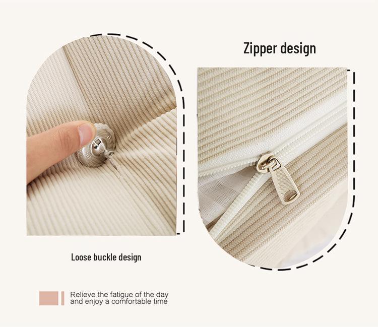 Corduroy Triangle Headboard Cushion - Soft Upholstery, Large Washable Lumbar & Backrest Pillow for Double Bed