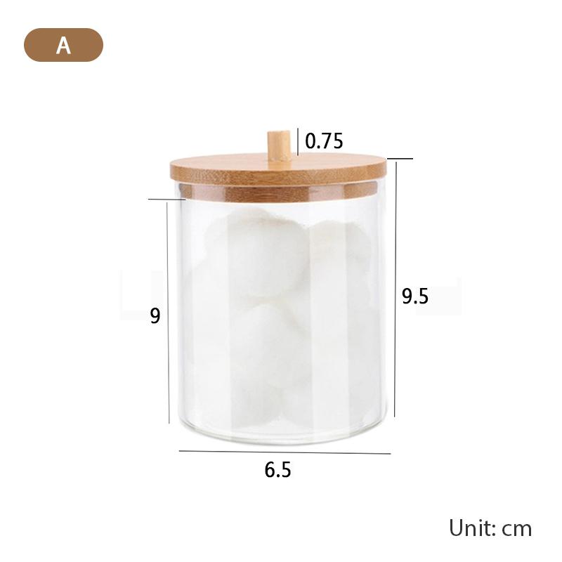 Makeup Cotton Pad Organizer Storage Box For Cottonswab Container With Bamboo Lid