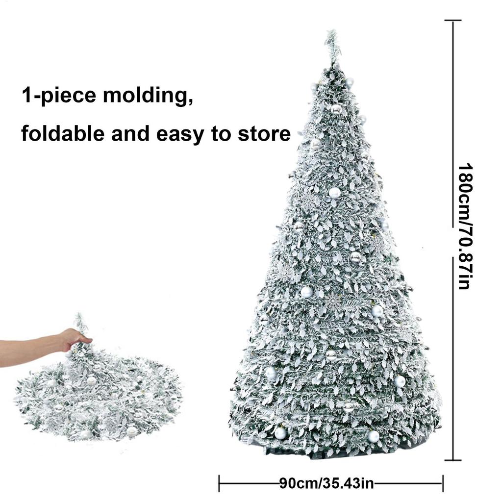 Pop Up Christmas Tree Quick Setup Artificial Pop-Up Pencil Tree Foldable Artificial Pencil Tree Pre Christmas Tree For Travel