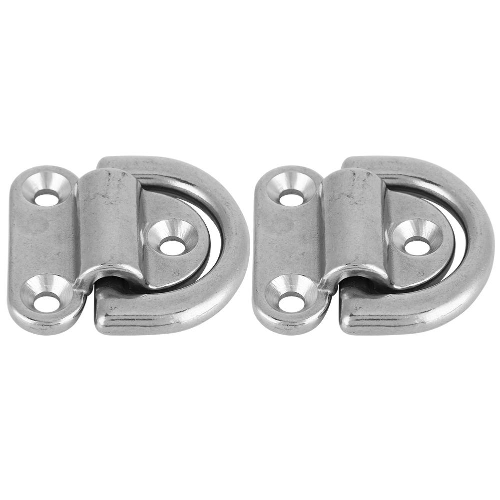 316 Stainless Steel Boat Folding Pad Eye Lashing D   Tie Down Cleat (4 Pcs 8mm)