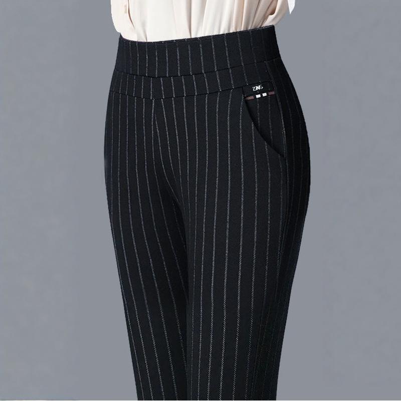 Spring and Autumn Women's High-Waisted Casual Elastic Pants, Slim-Fitting Pants for Middle-Aged and Elderly Women, Fashionable Pencil Pants