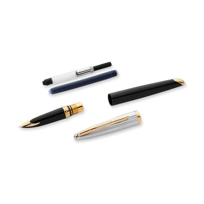 Waterman Karen Deluxe Black & Silver GT Fountain Pen, Fine Nib, 18K, Gift Box, S0699920 F