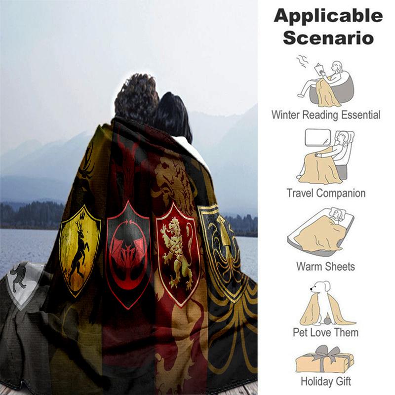 Game of Thrones Sigils Wallpapers HDPrint Blanket, Soft Blanket For Sofa Office Bed And Travelling Daughter Birthday Gift esj320