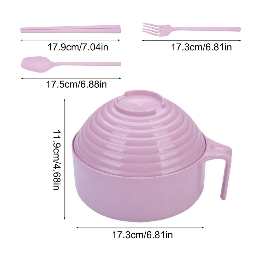 Dinnerware Cutlery Set Natural 3 Piece Set Dinnerware Sets With Lid Fashionable Bowl Sets Includes Chopsticks Fork Spoon Cutlery