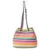 Fabric Lock New Women's Shoulder Bag Chain Stripe High Beauty Fashion Crossbody Soft Versatile Commuter Bucket Bag