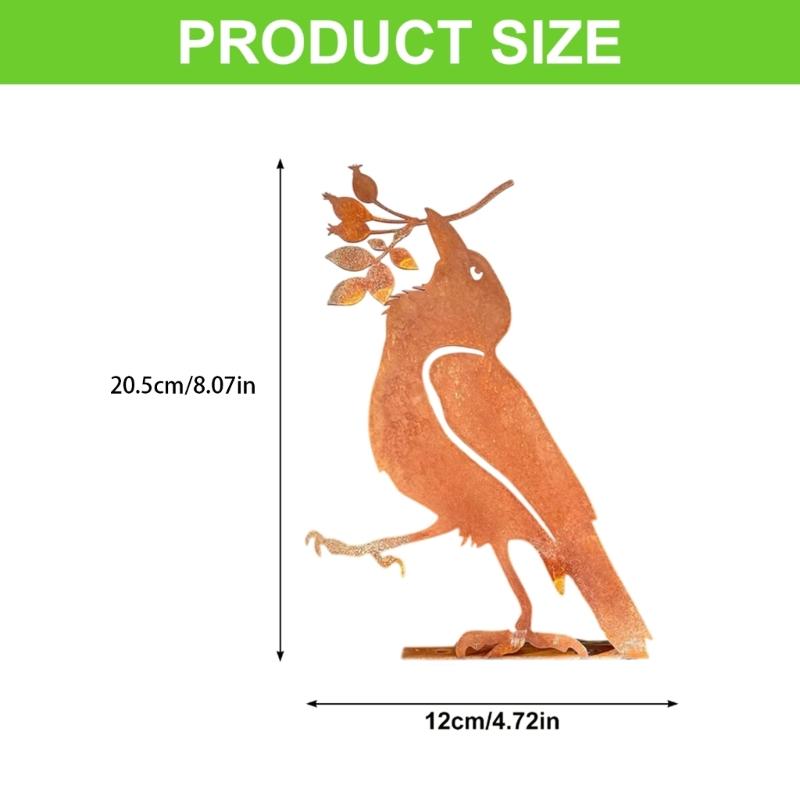 Bird Iron Decoration Outdoor Gardening Bird Shape Crafts Fence Retros Garden Decorations