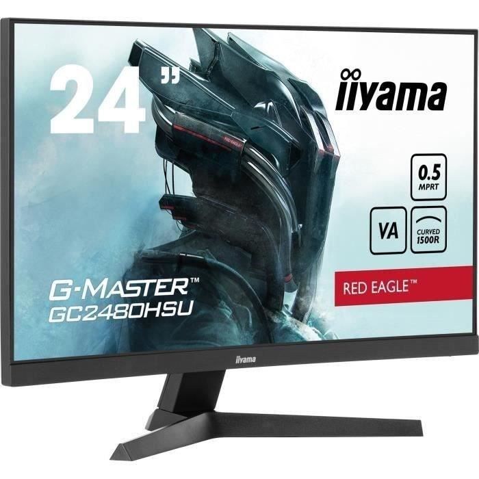 Ecran PC Gaming incurvé - IIYAMA - G-MASTER RED EAGLE GCB2480HSU-B1 - 24" - VA Curved - FHD - 0,5 ms - 180Hz