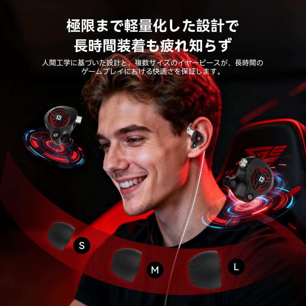 KBEAR BANGK Gaming Earphones, 1DD, High Sound Isolation, Noise Cancelling, 10mm High-Performance PET Composite Diaphragm Dynamic Driver, HiFi Sound,