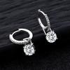 Moissanite Round Earrings: 925 Sterling Silver, Ear Cuff Style, PT950 Gold Plated
