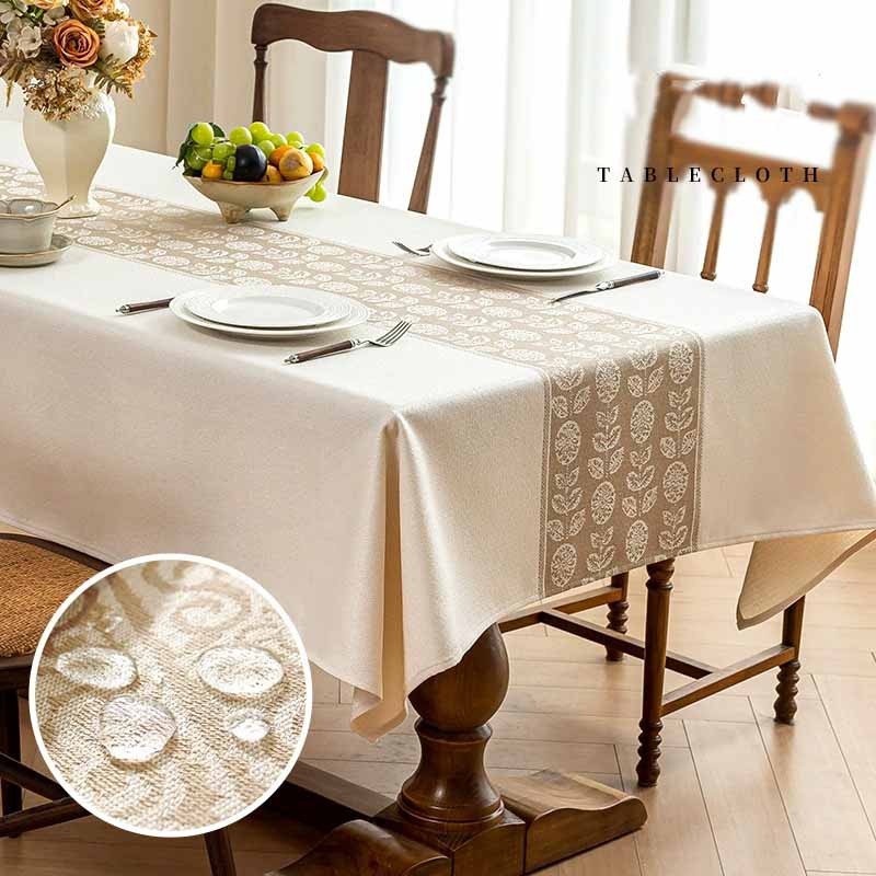 

Linen-Look Tablecloth Waterproof Dustproof & Anti-Static Rectangular Table Cover Tablecloth Coffee & Dining Table Protector Home Decor 140*140cm