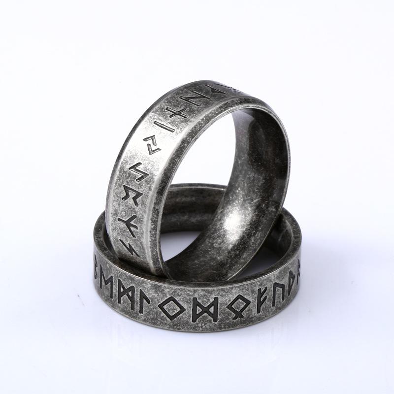 Steel Warrior Japanese Korean Fashion Simple Viking Amulet Ring Men Titanium Steel Band