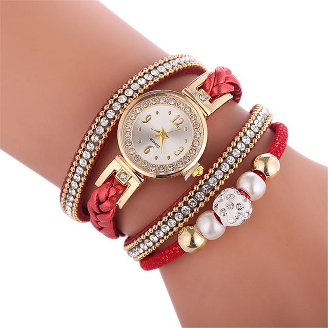 

2023 Diamond-Set Woven Women s Bracelet Watch