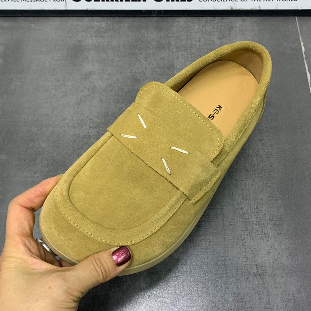 Modne Damskie Mullers Letnie Skórzane Damskie Płaskie Buty Duże Rozmiary Casualowe Damskie Mokasyny Wsuwane Damskie Buty 2024 Nowy Styl