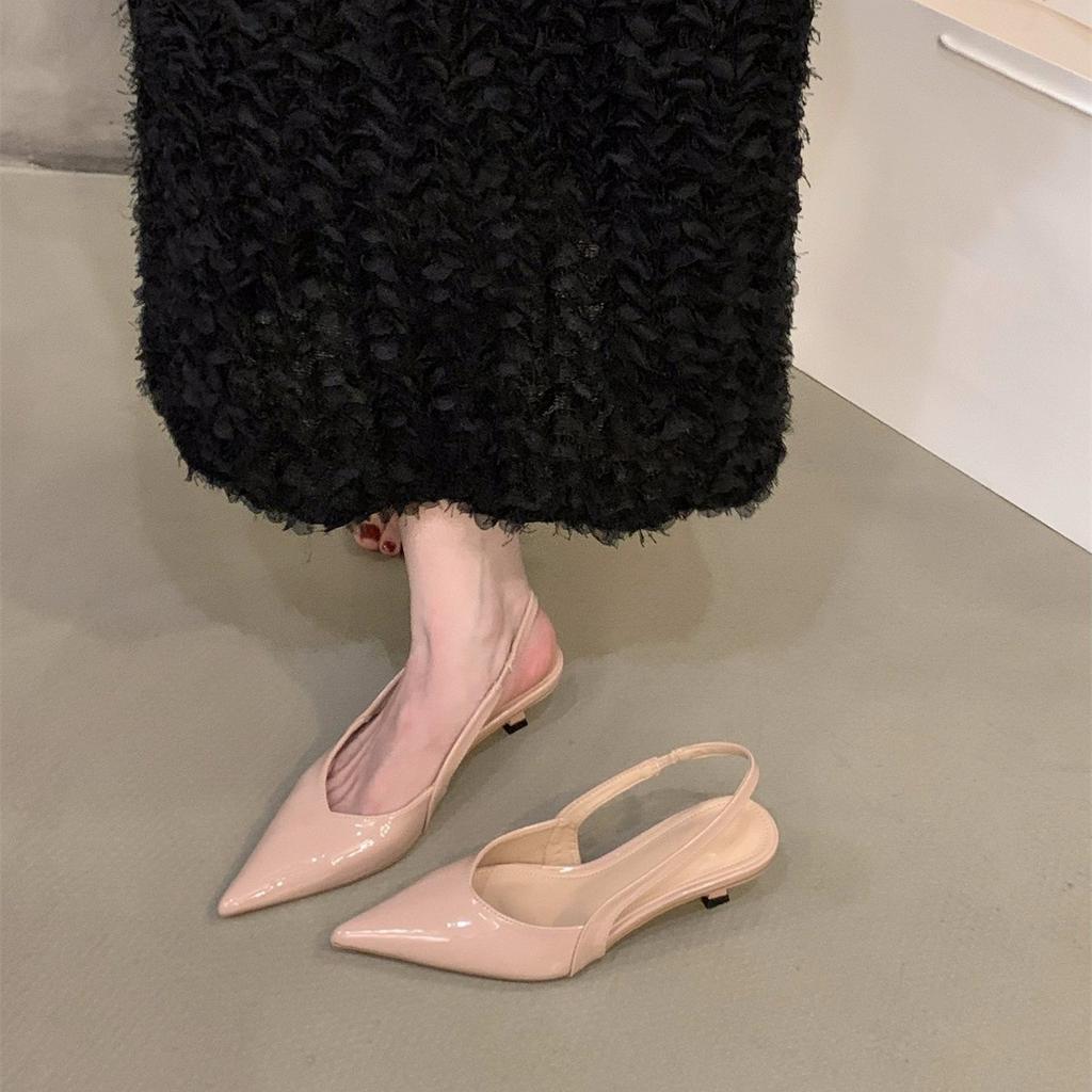 Thin heels silver high heels bag head sandals fairy shoes new spring temperament pointed single shoes