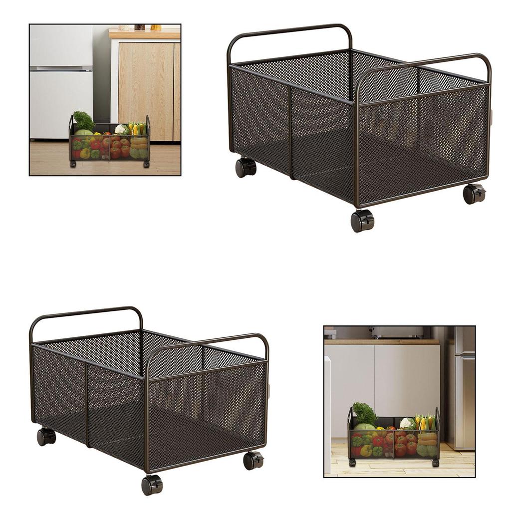 Decorative Wire Basket, Fruit Bowl with Wheels for Home.