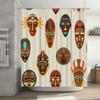 Ethnic Style Shower Curtain African Masks Decorative Plastic Waterproof Fabric Bathroom Liners for Home Decoration in Bath Curta