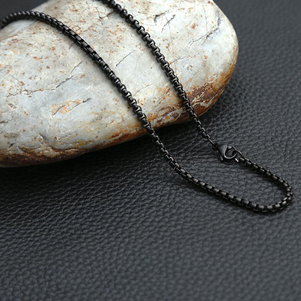 3mm Rolo Link Chain 316L Stainless Steel Necklace Gold/Steel Color 60CM Long Chain Lobster Clasp Necklace For Men Women Gifts