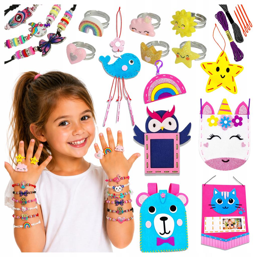 [PACZA] DIY Felt Sewing Kit for Kids + Bracelets and Rings Z3359