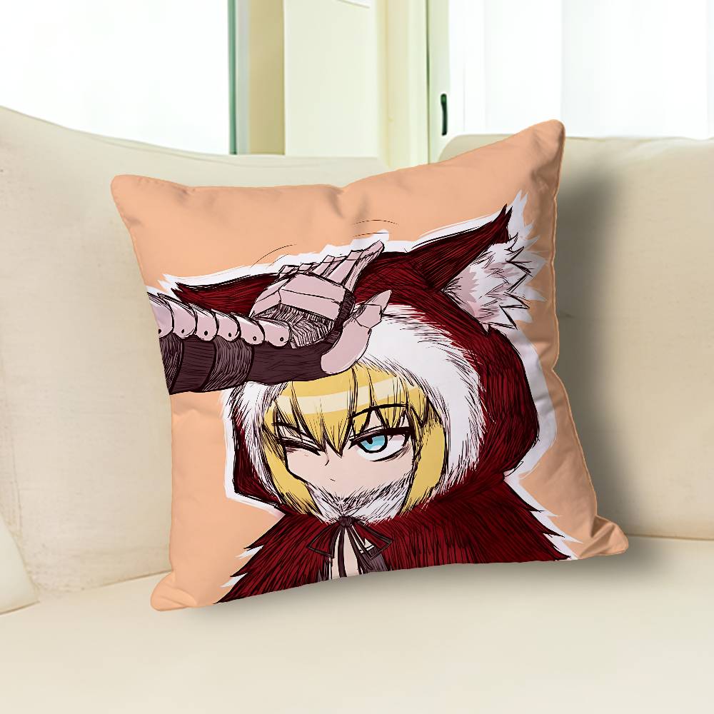 B-Black S-Souls Leaf Red Hood Fanart Anime Celebrity Merchandise All-Match Printed Pillow Case Sofa Car Office Room
