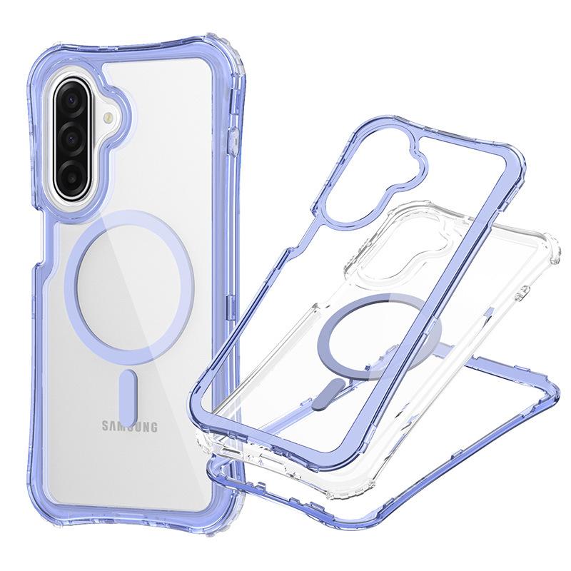 

New for Samsung A17 Magnetic Transparent Three-in-One Mobile Phone Case For iPhone 17 Pro Max