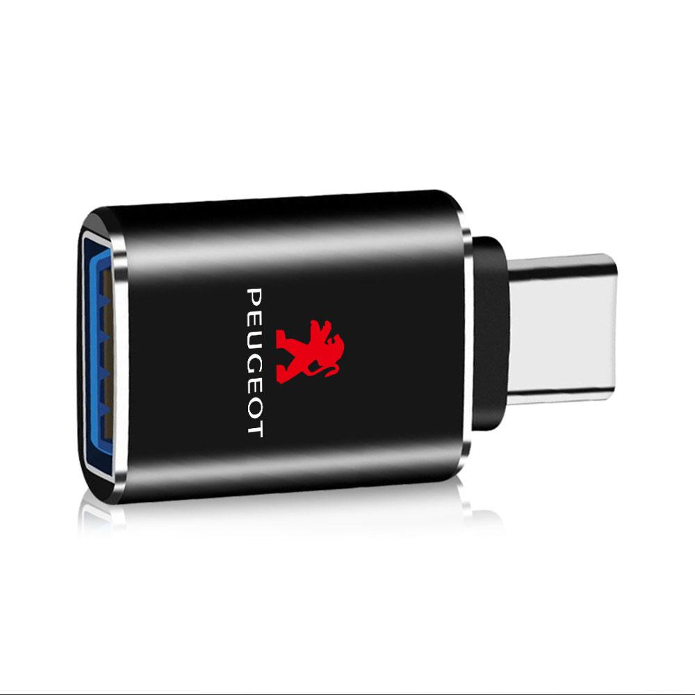 Car Type-C To USB Adapter Charge Interface Converter Phone Charger For Peugeot 206 207 208 306 307 308 508 408 107 2008 3008 Key