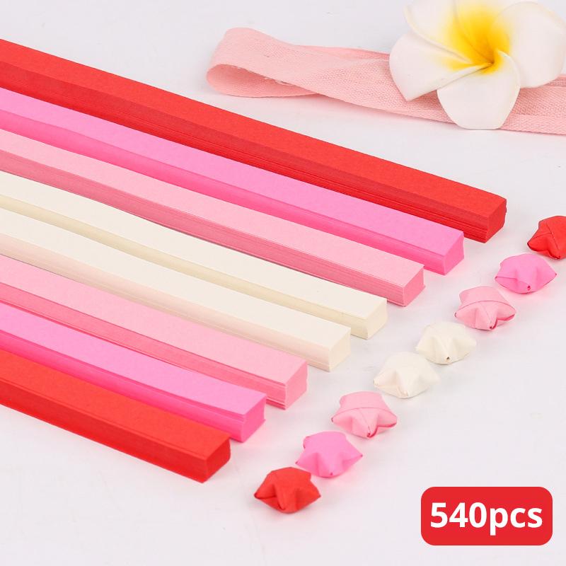 540 Stück Farbverlauf-Serie Sterne Origami Lange Streifen Origami DIY Kreative Origami Handarbeit Artikel Wohnkultur