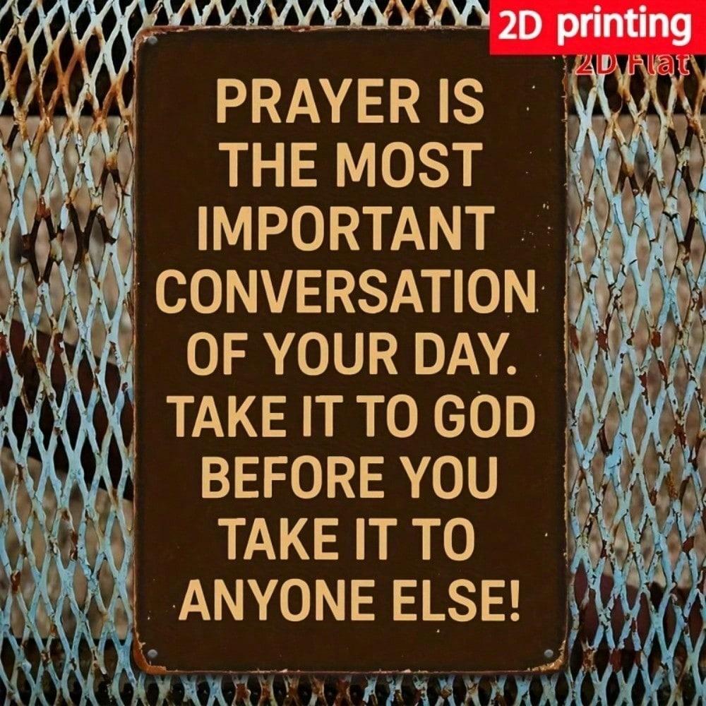 Vintage Religious Metal Sign Inspirational Prayer Wall Art 8x12 Inch Waterproof Rustproof Home Decor Plaque