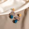 Imitation Jade Drop Oil Beaded Earrings Retro Water Drop Fringed Earrings Simple Hanfu Accessories Women