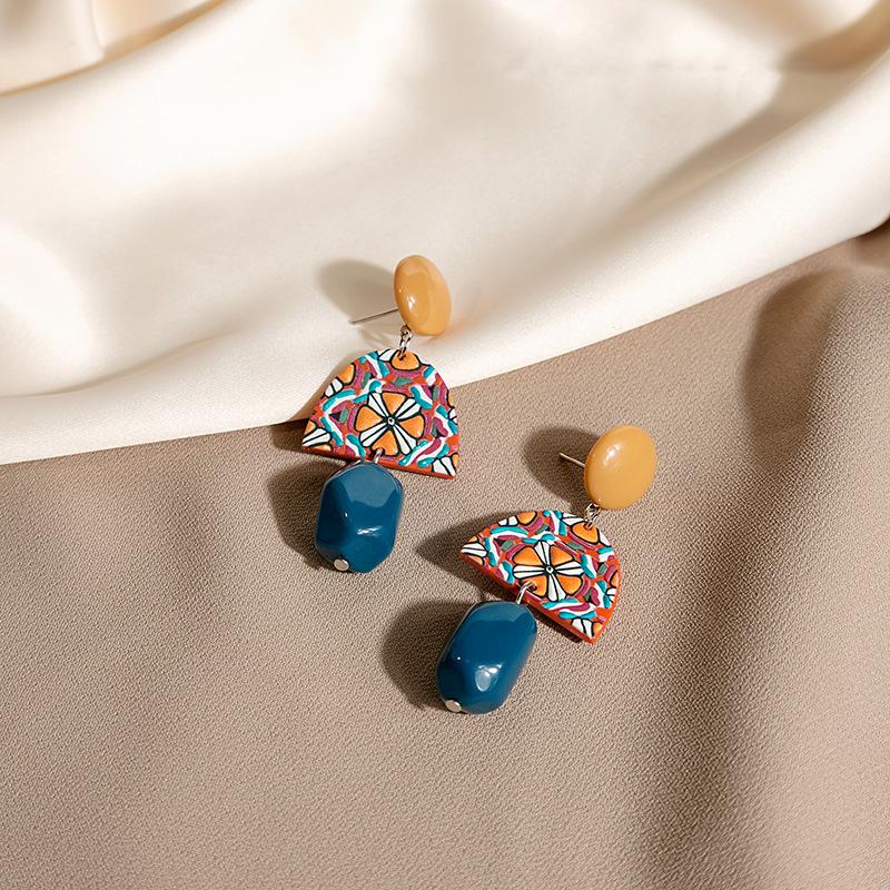 Imitation Jade Drop Oil Beaded Earrings Retro Water Drop Fringed Earrings Simple Hanfu Accessories Women