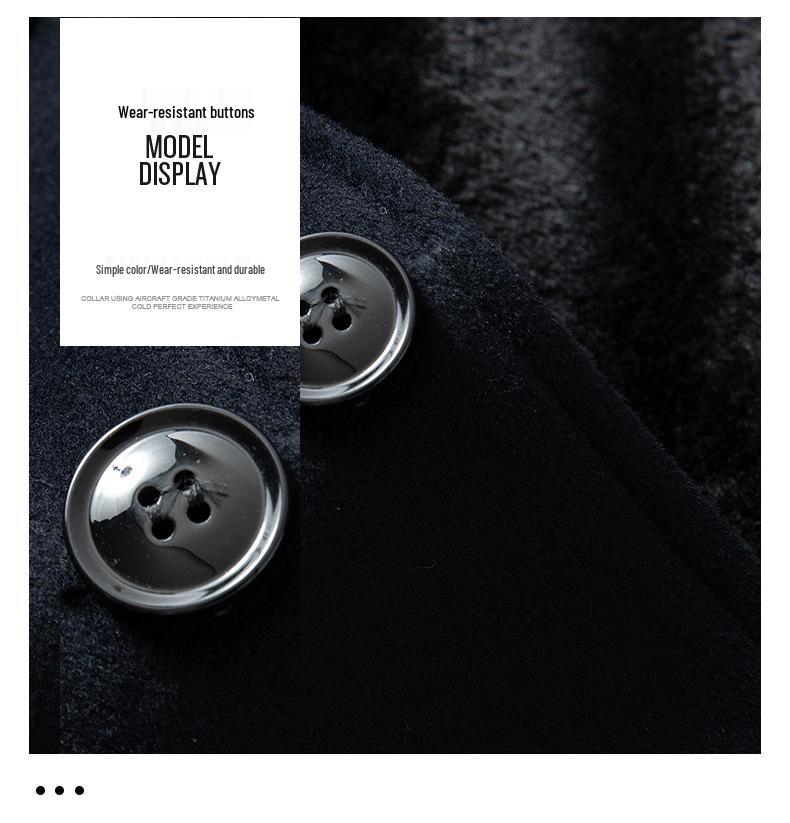 Men's Autumn & Winter Long Wool Business Coat with Velvet Lining – Thickened for Cold Protection