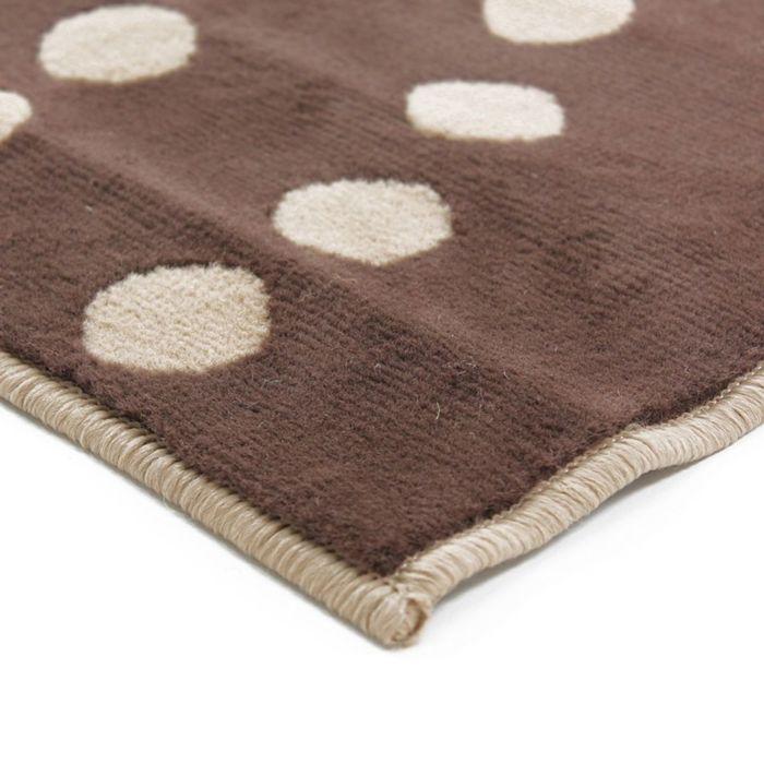 Taupe Mocha Polka Dot Spiral Pattern Rug 160x230