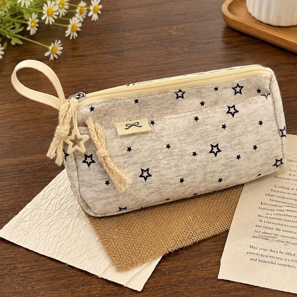 Handheld Pencil Pouch Flower Pen Bag Durable Stationery Storage Bag  Gift