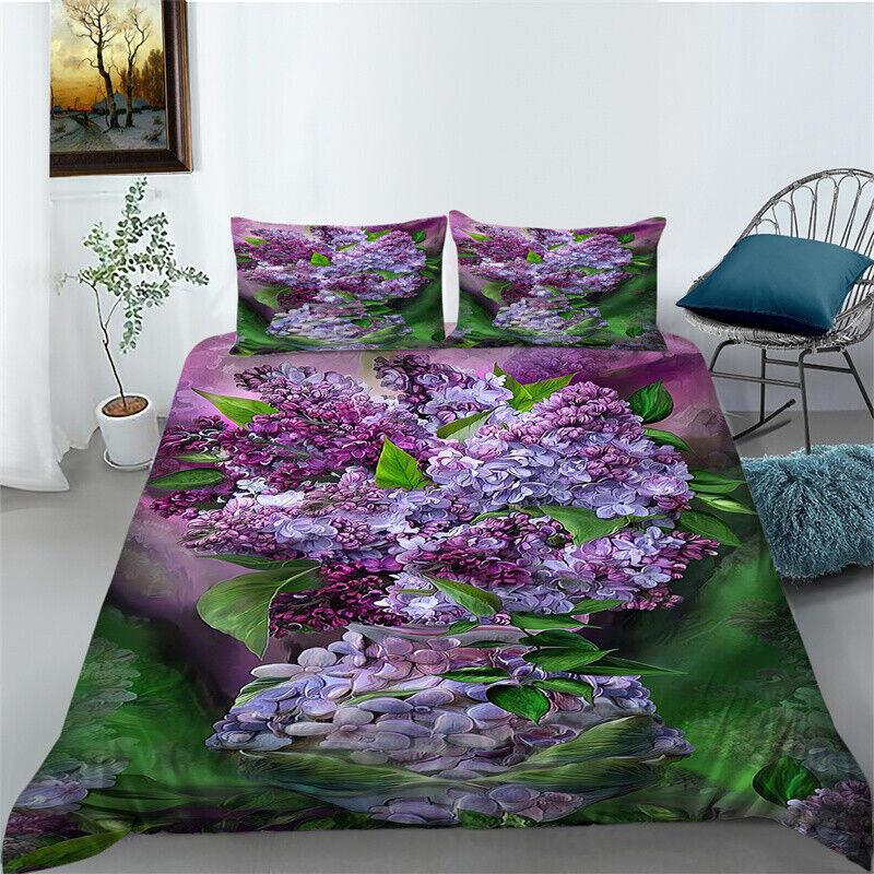 3D Flower Pattern Bedding Quilt/Duvet/Doona Cover Set Pillowcase