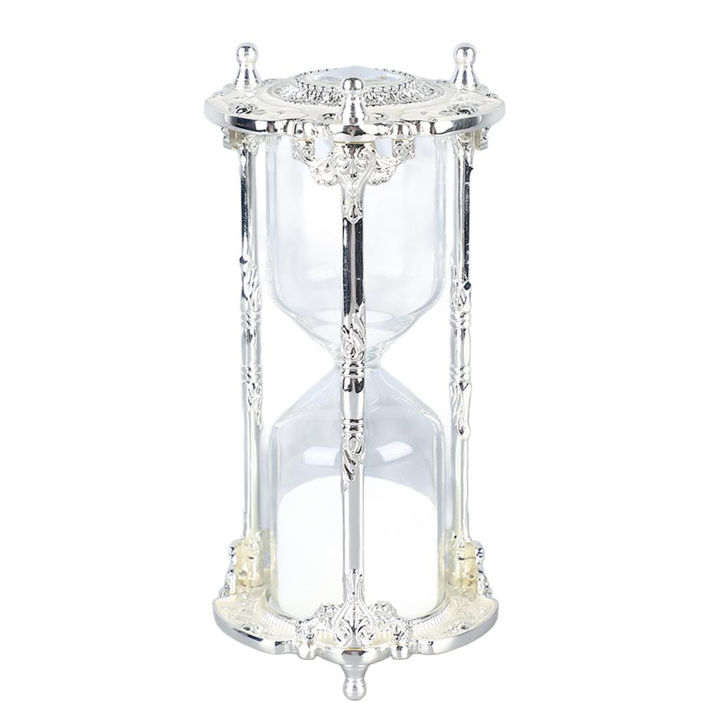 Antique Sand Hourglass Timer Metal Elegant 15 Minutes Decorative Hourglass for Wedding Home Desk