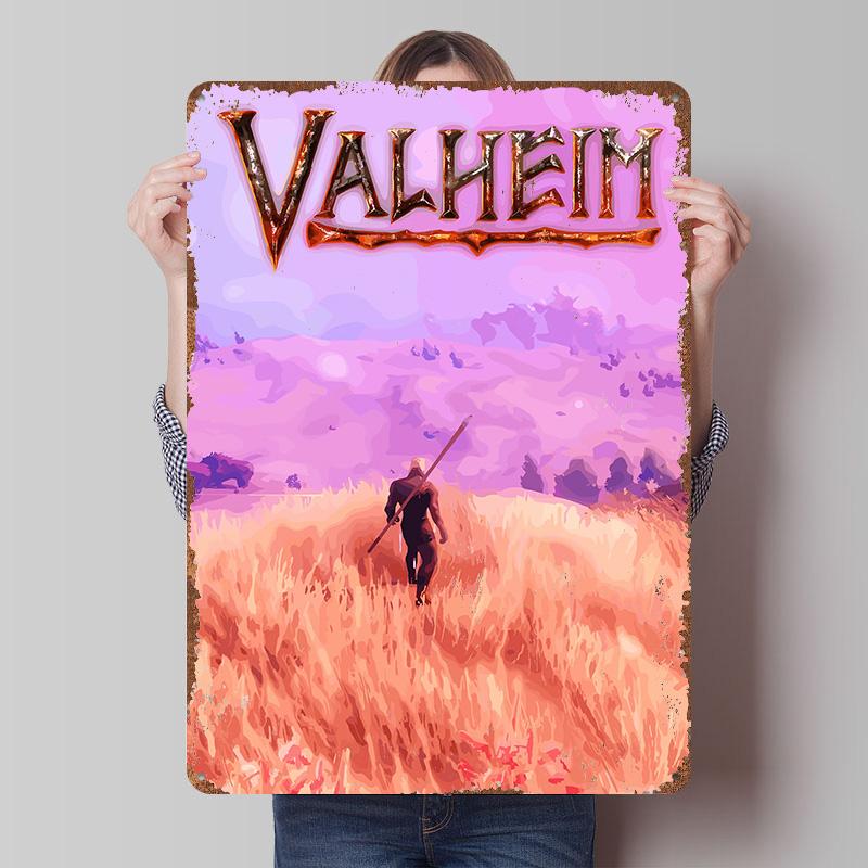 

Valheim Персонаж Игры Металлический Постер Индивидуальное Настенное Искусство Ретро Винтажные Жестяные Вывески для Декора Интерьера Декор Гостиной 7.9x11.8In(20x30cm)