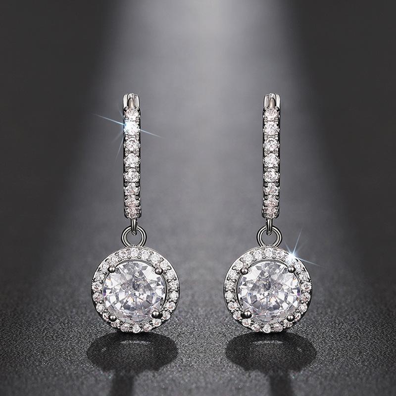 1 Paar, Modisch, Eingelegt mit synthetischem Zirkon, Modisch und schlicht, Nischen-Ohrringe.