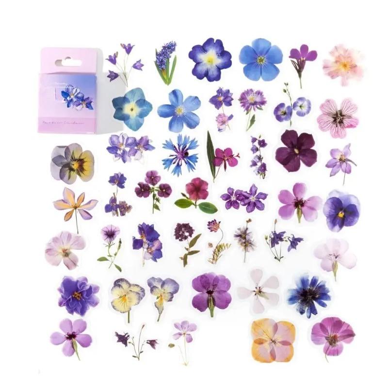 45Pcs Flower Language PET Journaling Sticker Set for Gift Packing Scrapbooking Album Planner Journal Arts DIY Craft