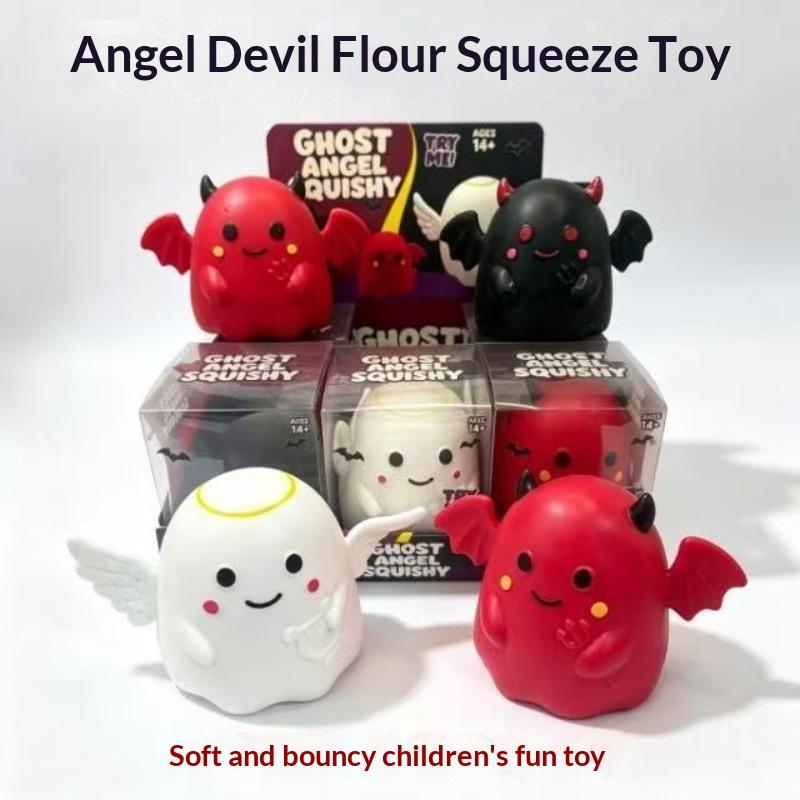 Soft Ghost Angel Devil Squeeze Fidget Toy Safe Non-Toxic Stress Relief Toy for Toddlers Kids Teens Adults