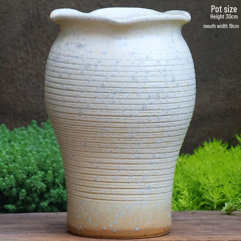 Handmade Large Purple Clay Ceramic Pot for Succulents and Bougainvillea – Breathable, Coarse Pottery Design for Living Room.