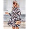 Women's Fall Winter Long Sleeve Printed Button Dress, European & American Style Casual Dress for Crossborder Outwear