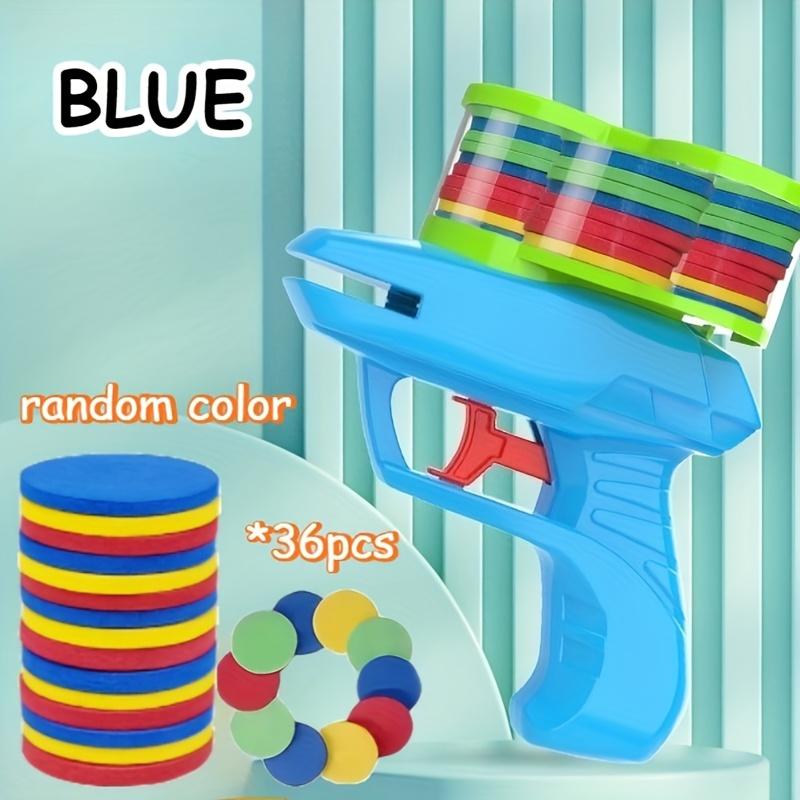 Dishes Handheld UFO Soft Foam Dart Launcher - Vibrant Colorful Toy Guns Ages 3+, Parent- Interactive Multiplayer Battles