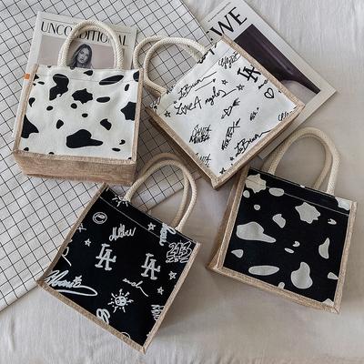 Korean Ins Cute Handbag Women's Summer New Style Student Hand Lunch Box Lunch Box Lunch Bag Outdoor Snack Bag Trendy