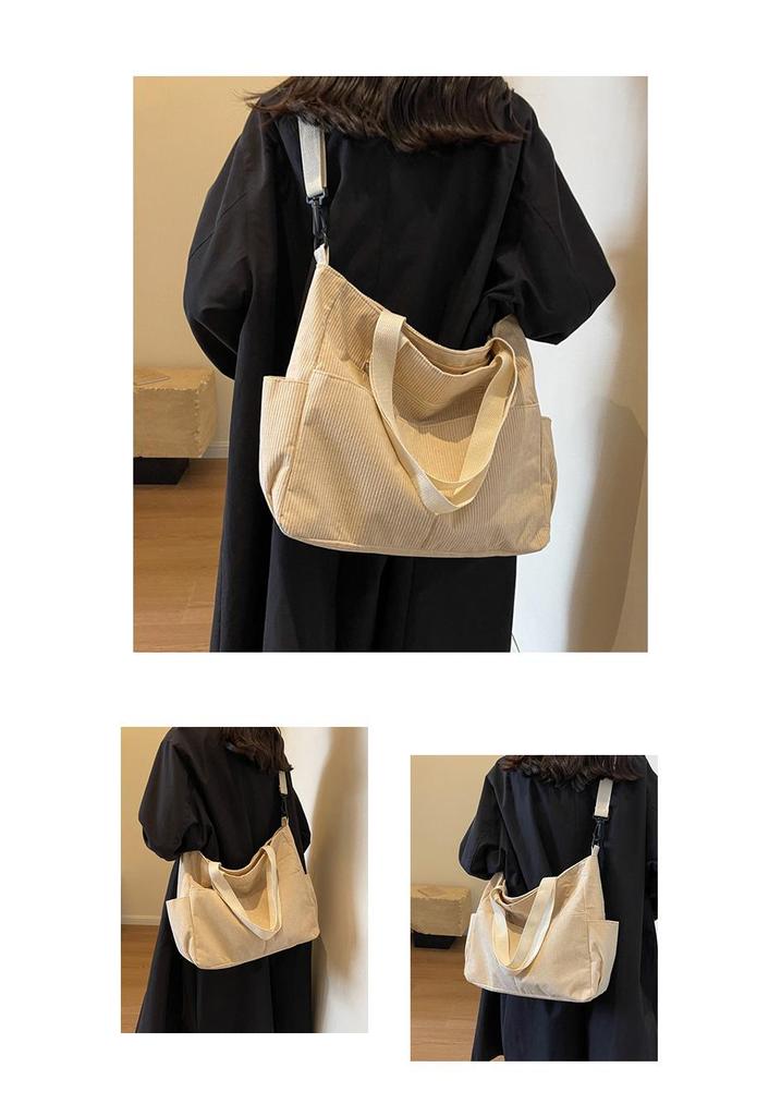 High-Capacity Women's Corduroy Tote - Stylish Cross-Border Commuter & Travel Bag