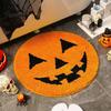 Stain Resistant Living Room Mat Halloween Pumpkin Bath Mat, Bathroom Rug with Non-slip Backing, Backing Area Soft Absorbent Black Cat for Home