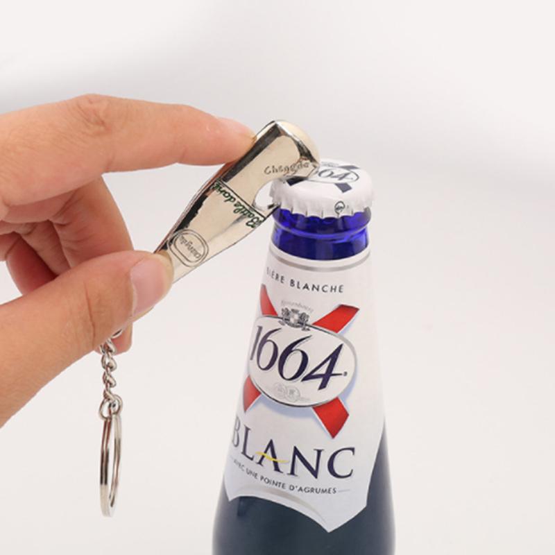 Key Chain Aluminum Beer Bottle And Can Opener Small Beverage Ring Sliver