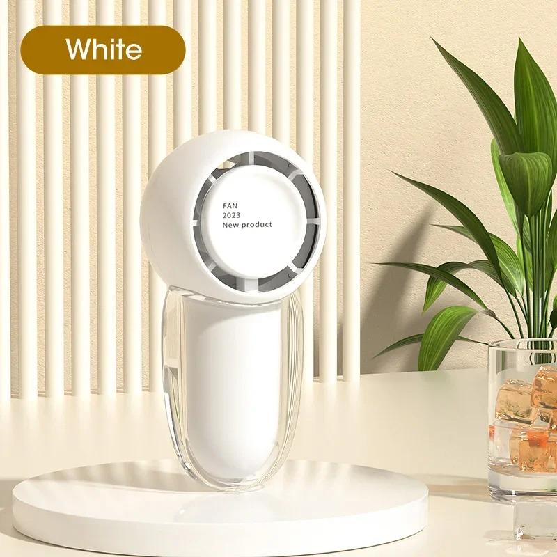 

USB Rechargeable Portable Pocket Fan with 3 Speeds Quiet Operation Hanging Rope Cute Design for Summer Outdoor Travel белый