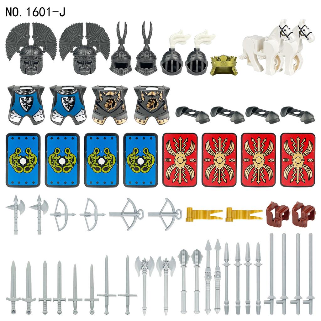 Eight Carriages 1604 Children'S Assembled Building Block Toys Dark Horse Court Transporter Royal Medieval Model